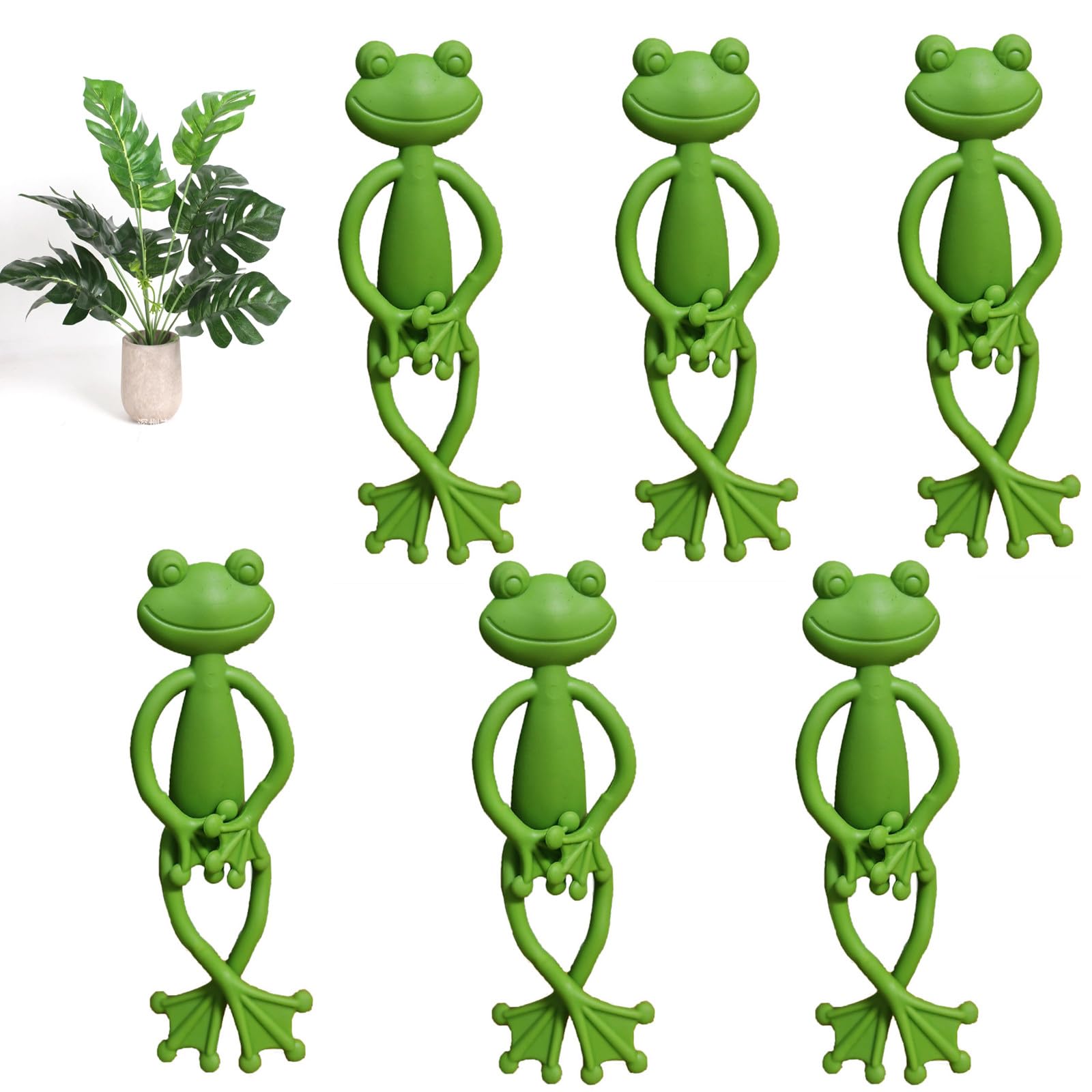 YVPSI frog plant stand clip close-up with flexible silicone limbs supporting a potted plant