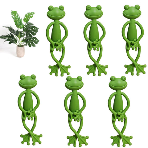 YVPSI frog plant stand clip close-up with flexible silicone limbs supporting a potted plant