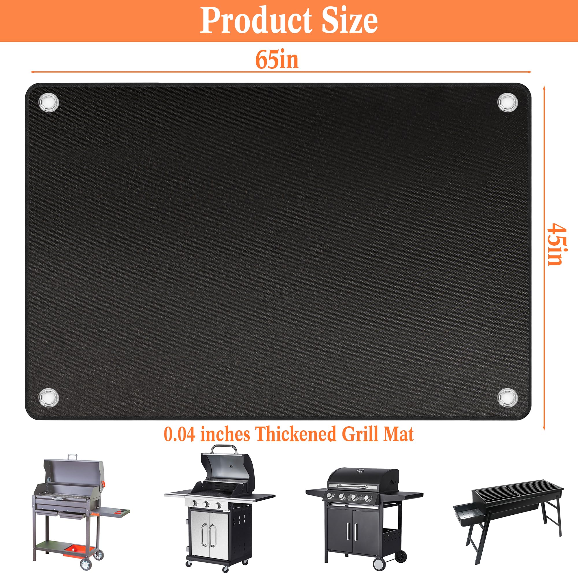Silicone-coated grill mat on both sides for durability and easy cleaning.