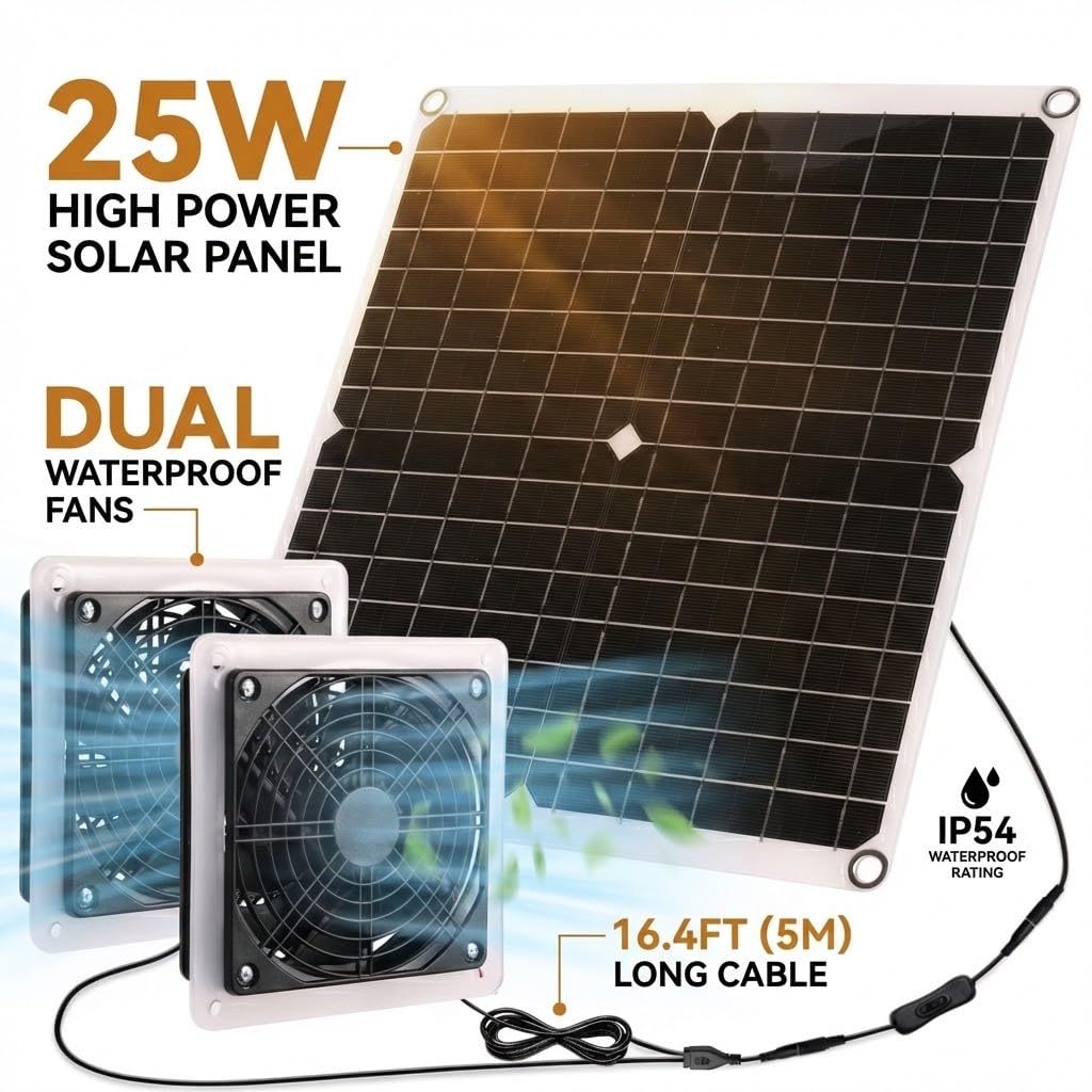 YWMVCM dual exhaust fans circulate air in small structures.