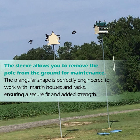 YWOOW triangular sleeve supports an existing pole for stable upright positioning.