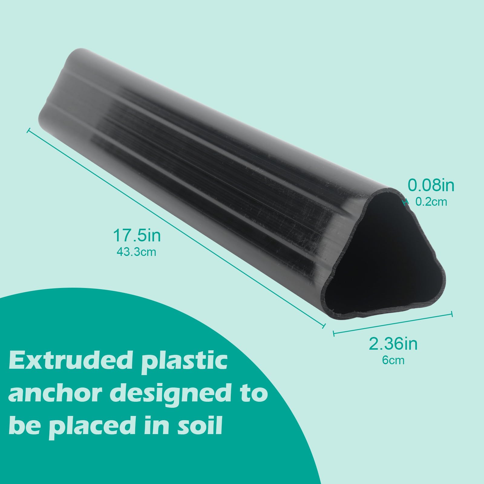 YWOOW triangular sleeve 17in length anchors flagpoles securely in soil.