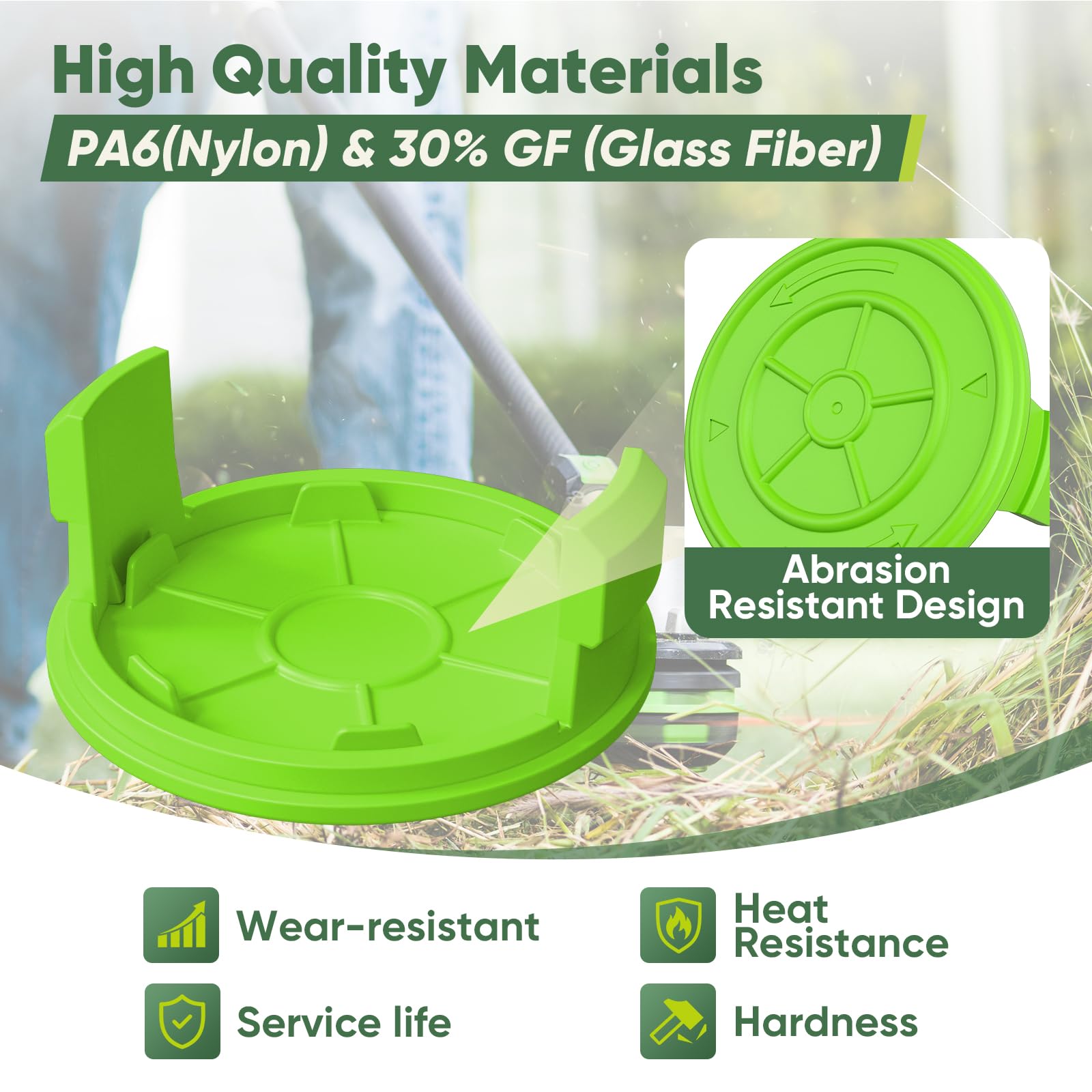 YWTESCH non-slip cap design prevents detachment during heavy trimming.