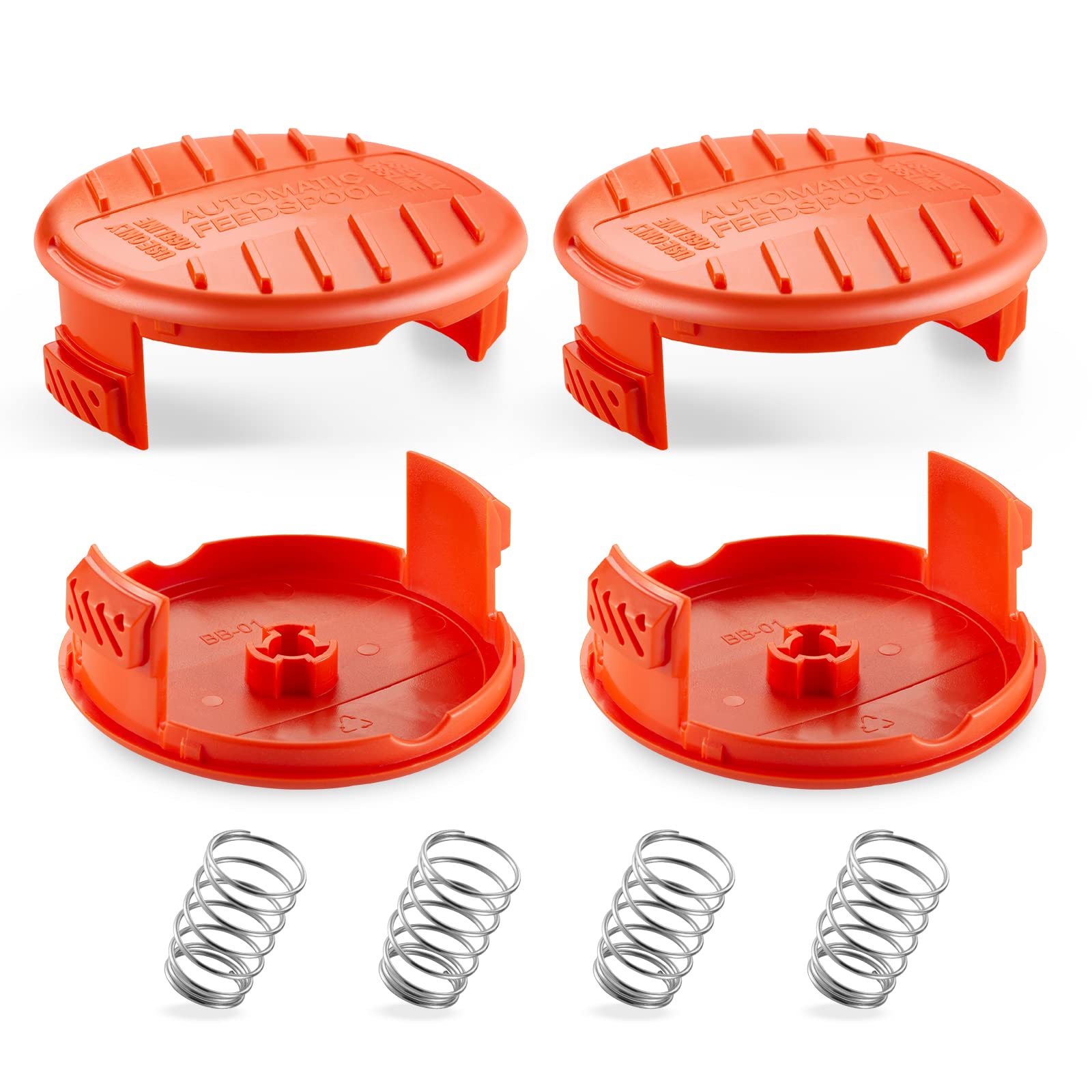 YWTESCH trimmer cap with spring for Black+Decker, promotes secure line feed.