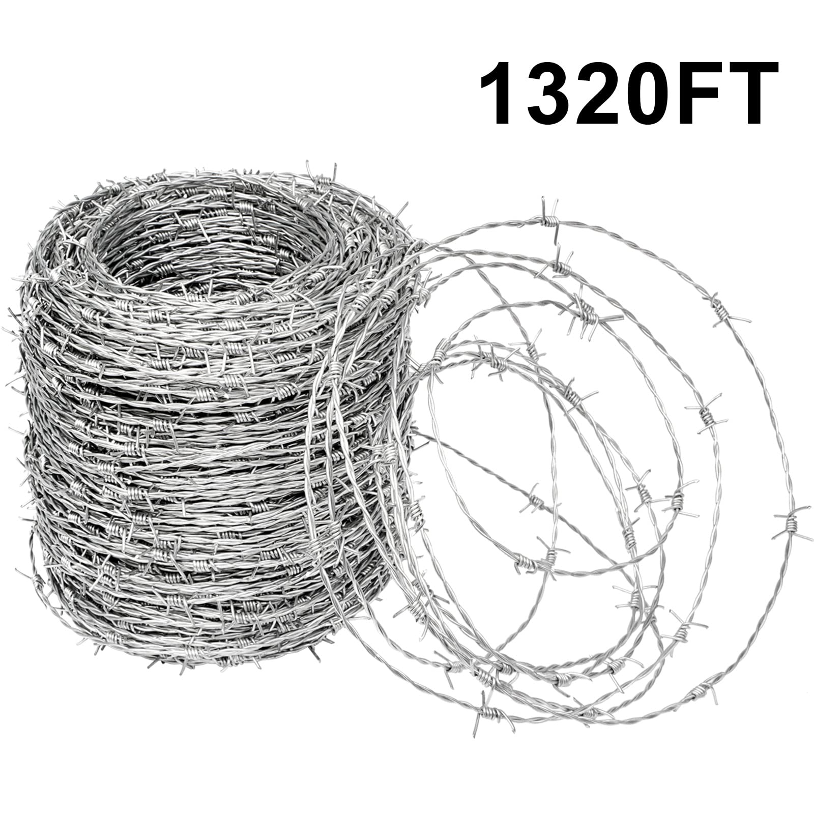 Close-up of YXJSTO Real Barbed Wire 4-point barbs.