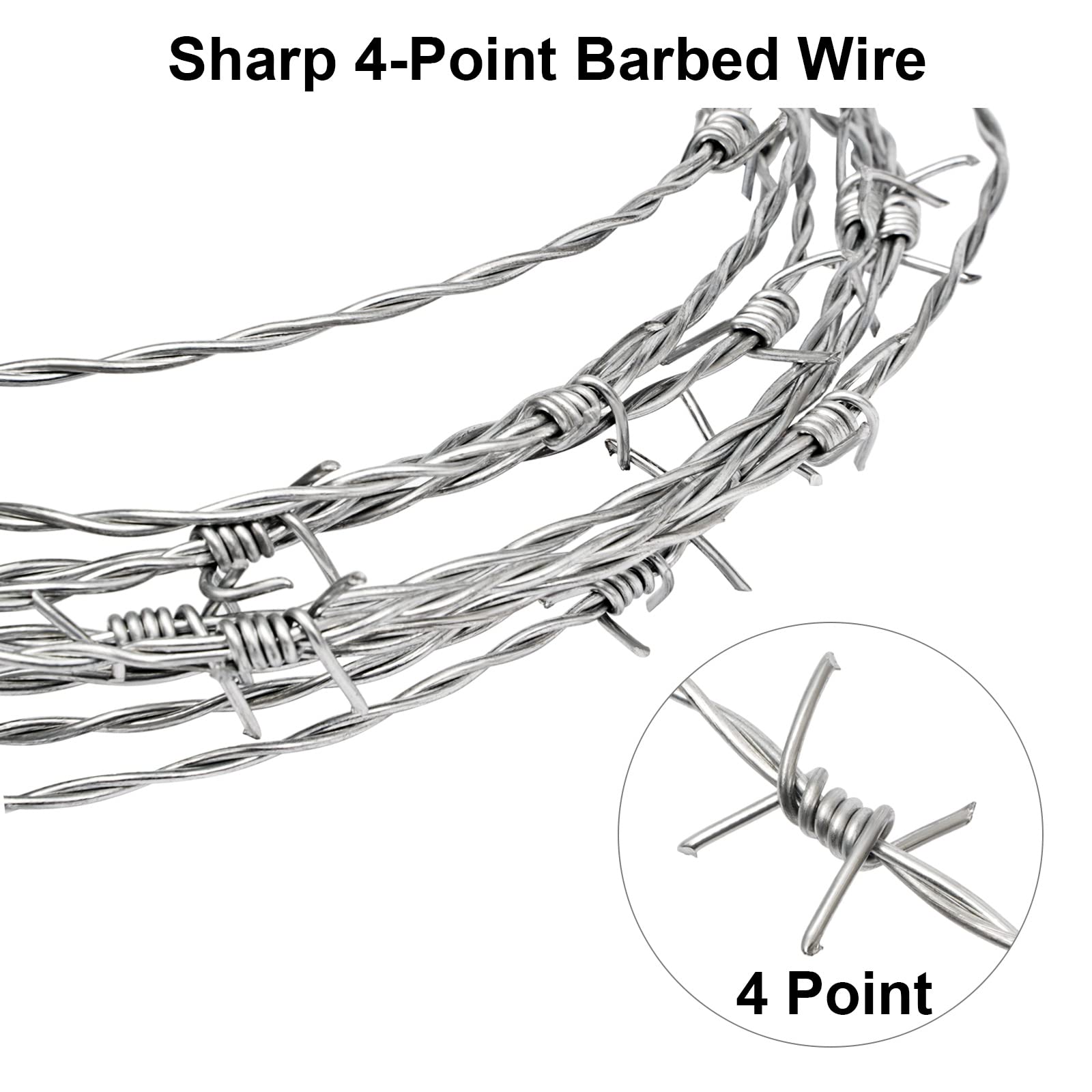 Galvanized finish on YXJSTO Real Barbed Wire for outdoor durability.