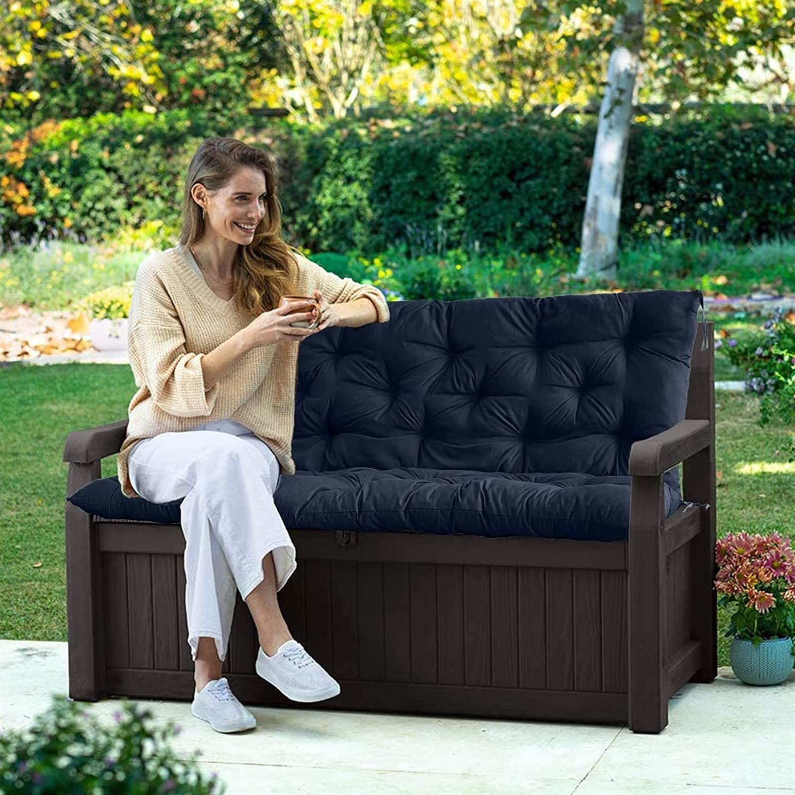 YXMKJOS easy-clean fabric withstands outdoor use and resists fading.
