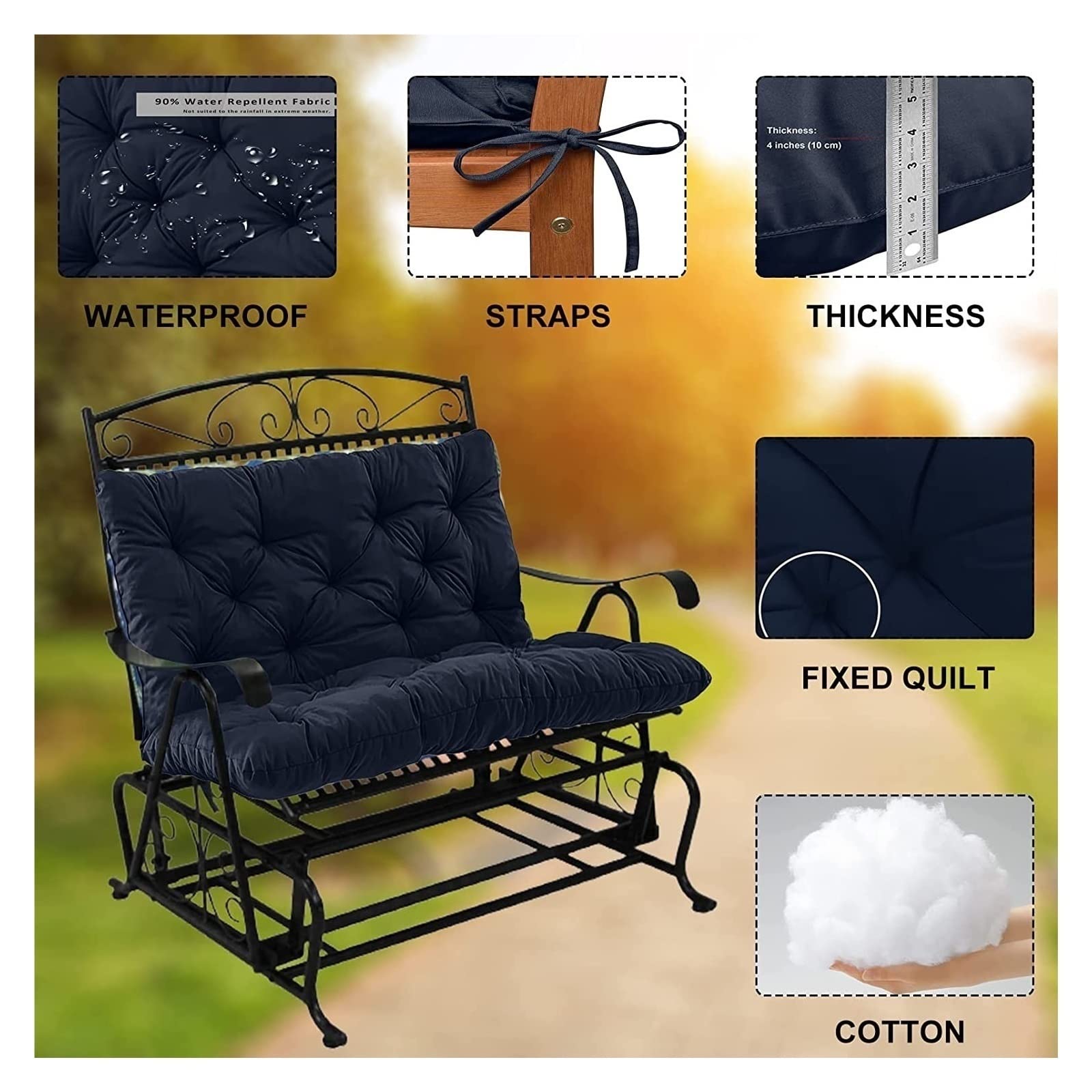 YXMKJOS outdoor patio bench cushion with backrest for versatile seating.
