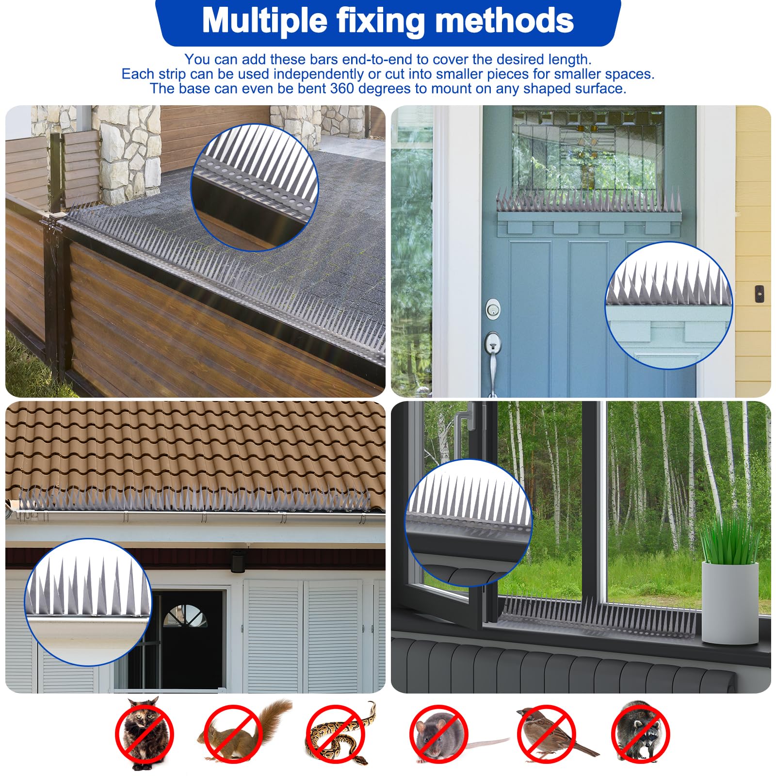 YXYBST 120-inch spikes provide extensive coverage for large outdoor runs.