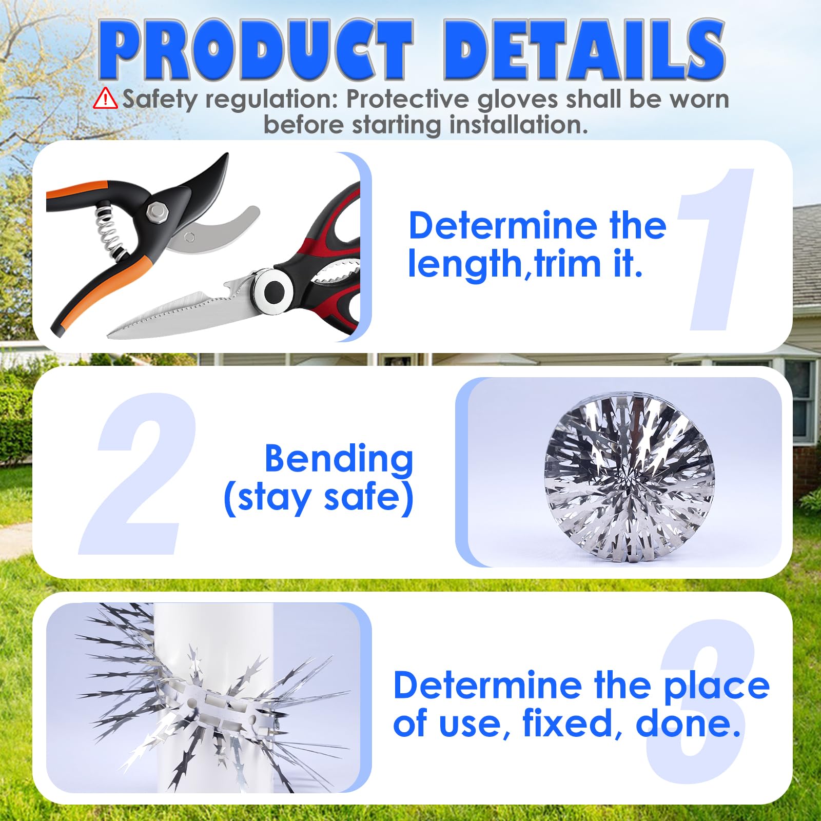 YXYBST Stainless steel pigeon spikes provide durable deterrence for outdoor surfaces.