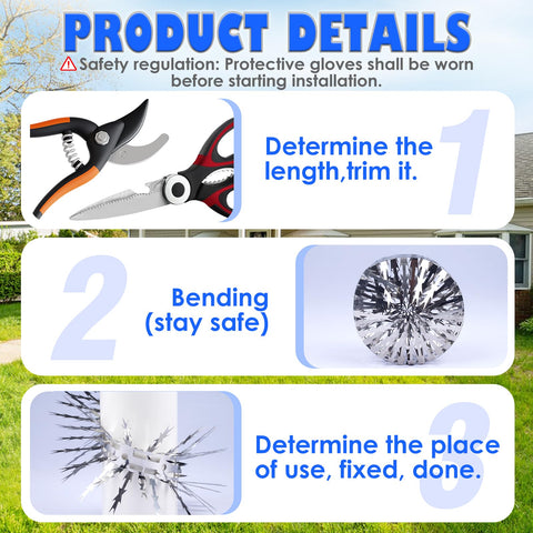 YXYBST Stainless steel pigeon spikes provide durable deterrence for outdoor surfaces.