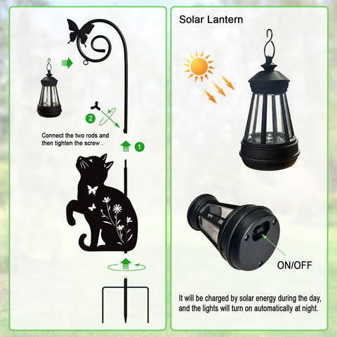 YY Gardenia cat stake night glow adds ambient garden ambience.