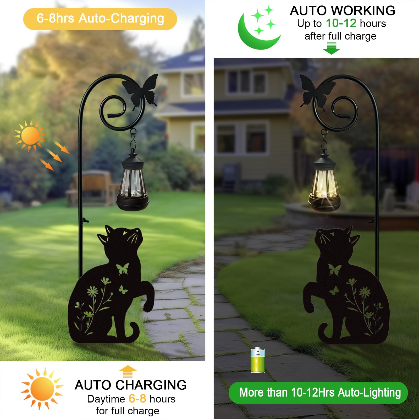 YY Gardenia cat stake silhouette decor for elegant garden accent.