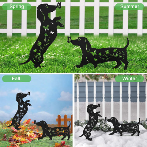 YY Gardenia flower-decorated dog garden ornament for borders.