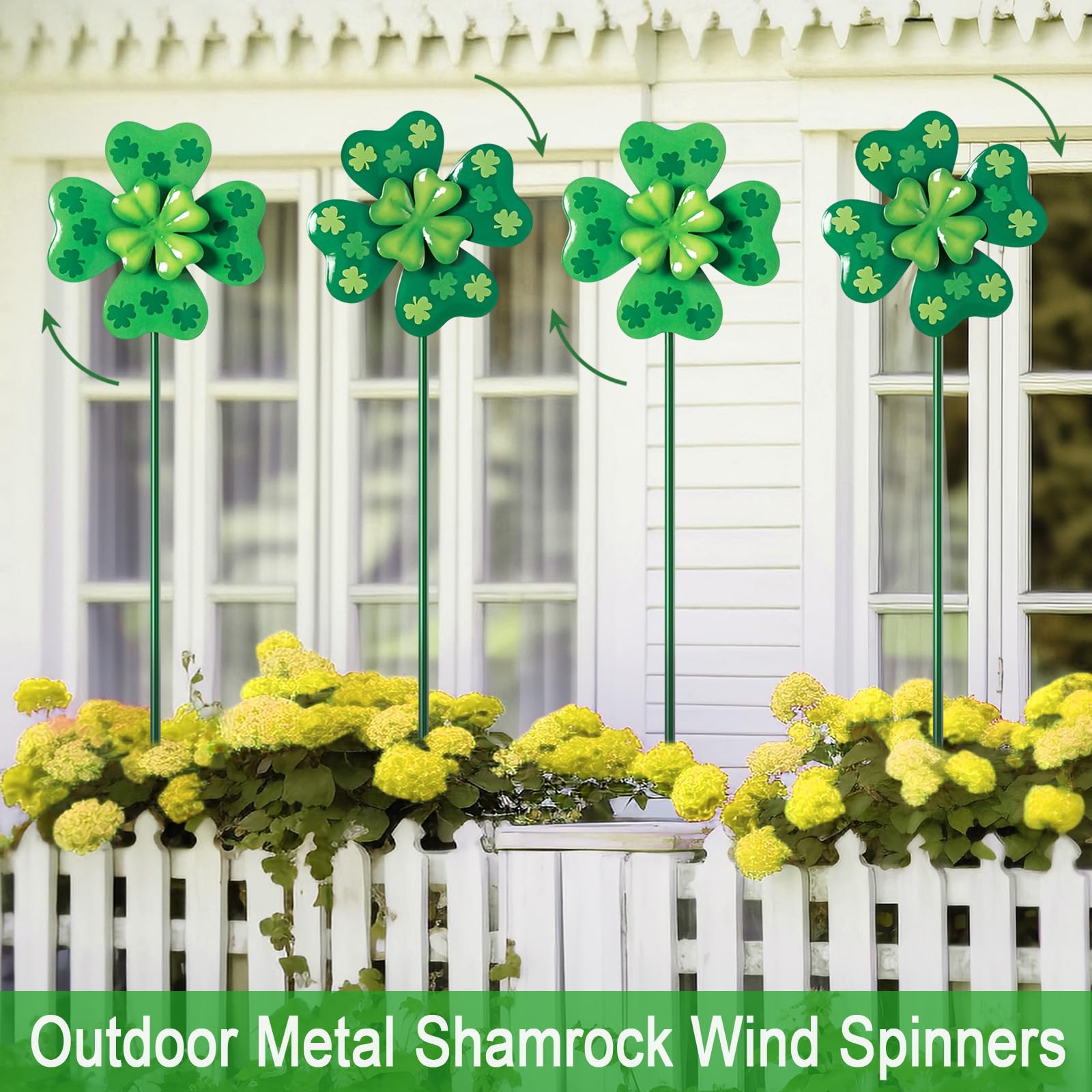 YY Gardenia metal wind spinner weather resistant for year-round yard beauty.