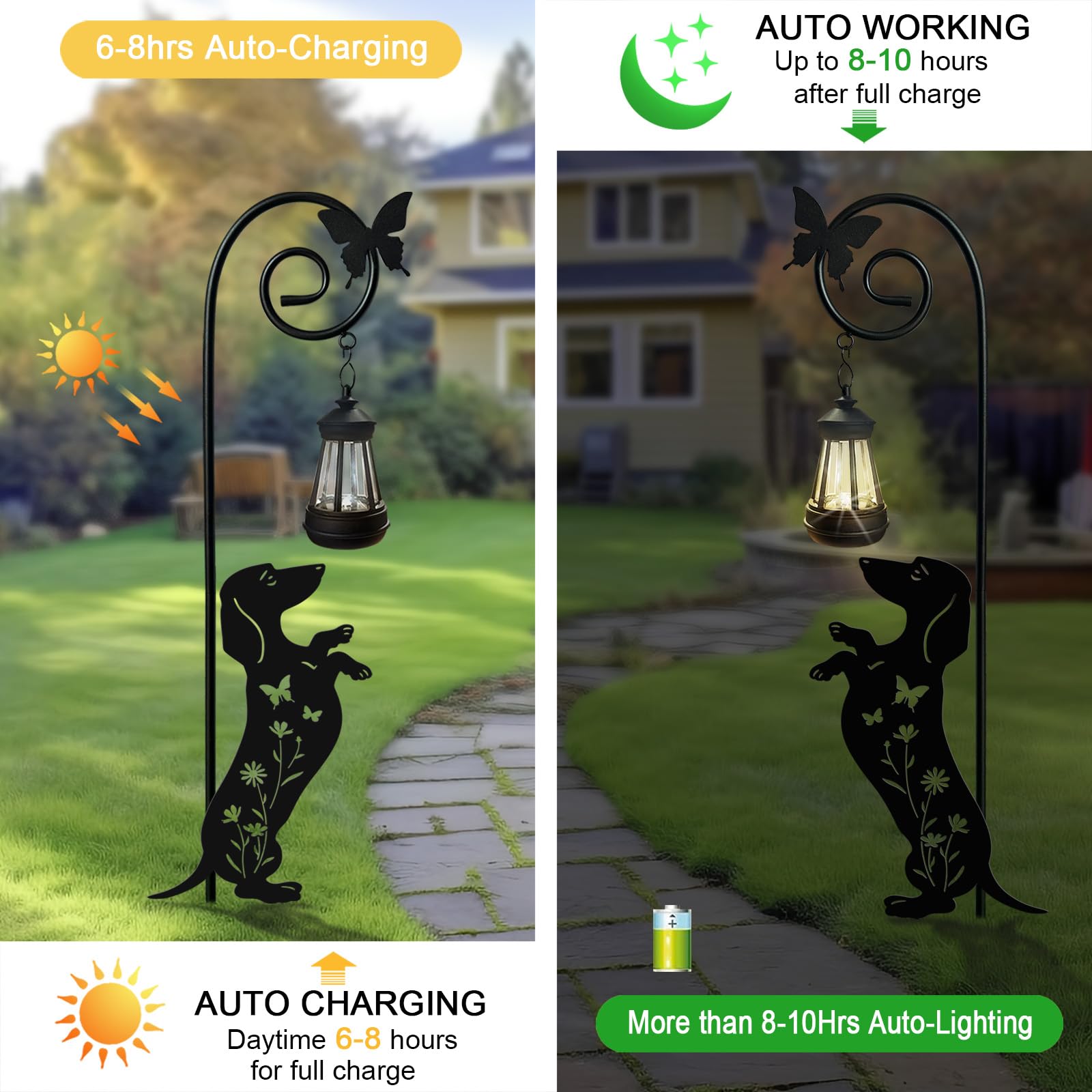 YY Gardenia outdoor dog light illuminates walkways with soft, inviting glow.
