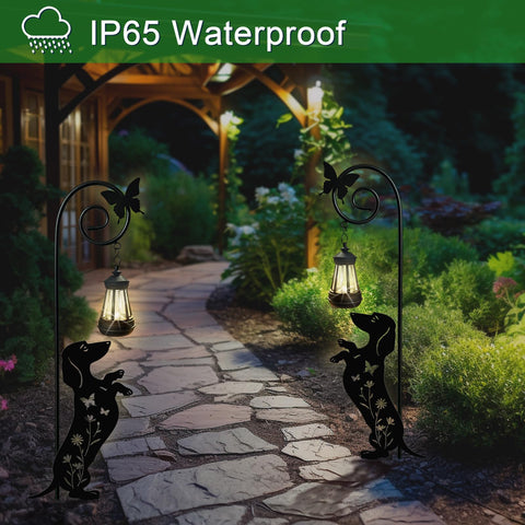 YY Gardenia waterproof solar lantern stands up to weather for year-round use.