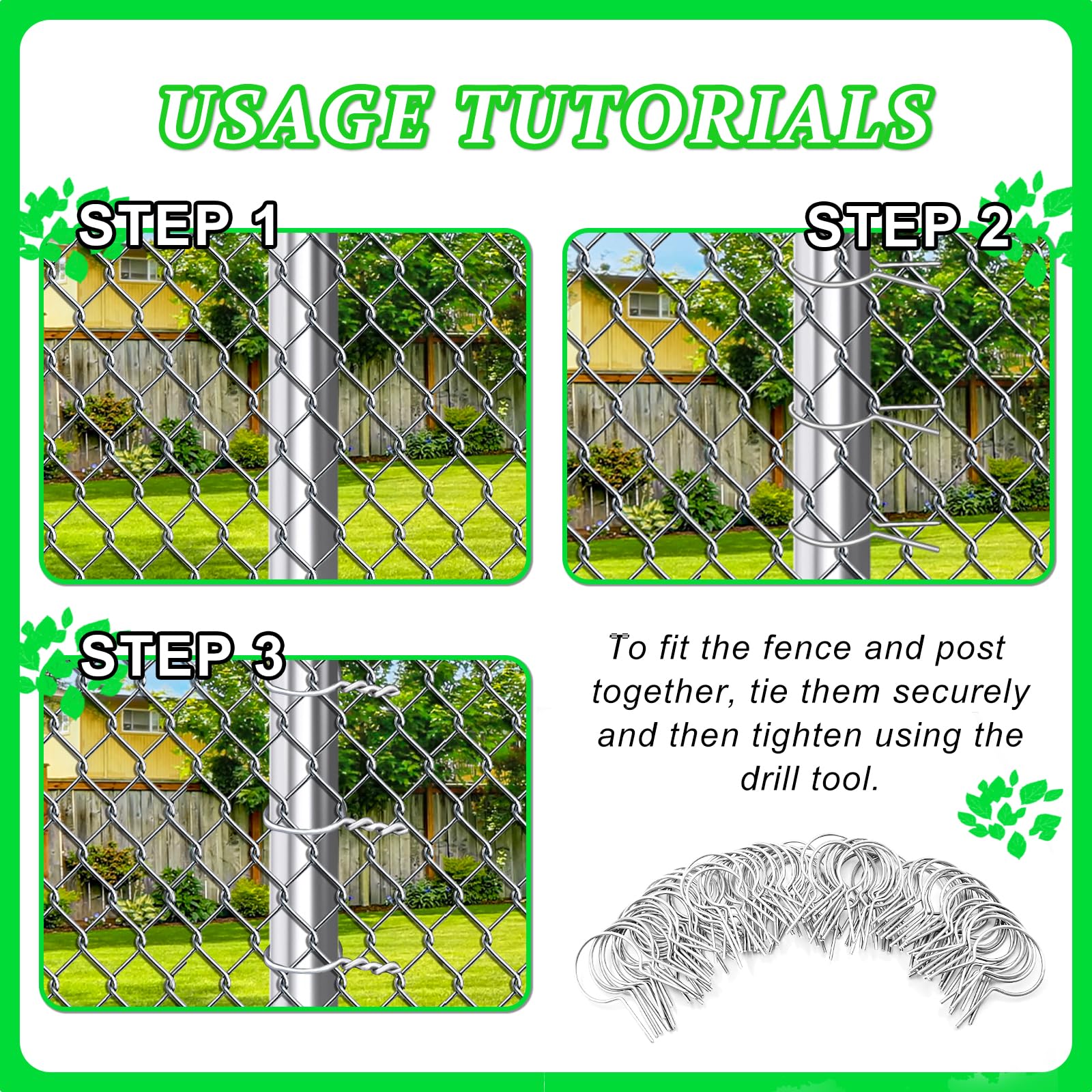 Yyndelicate chain-link fence fix supports stable, lasting connections.