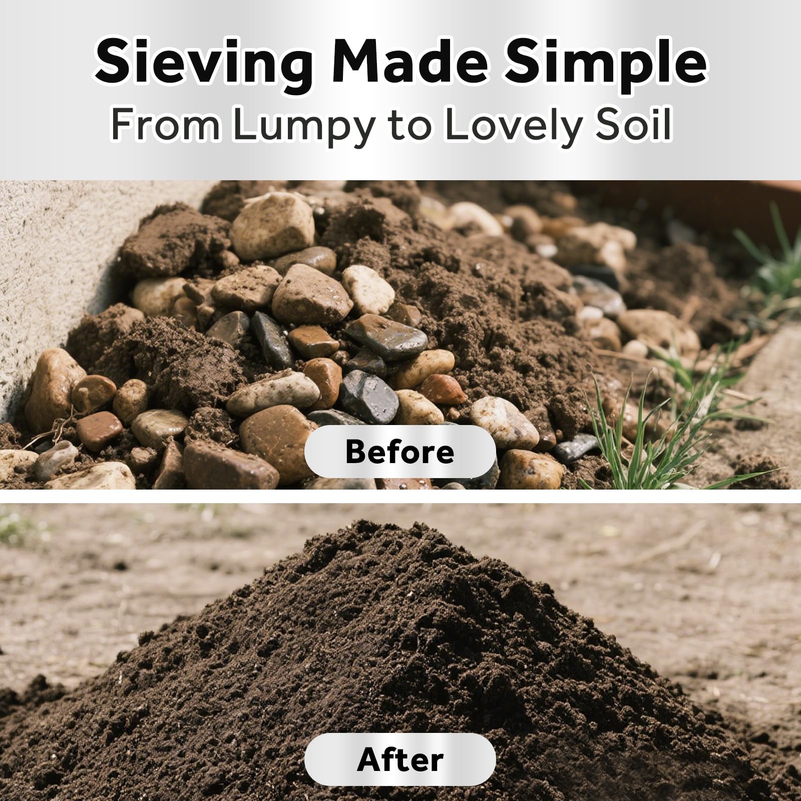 YYPTIEN easy-clean polished surface makes cleanup quick after sifting