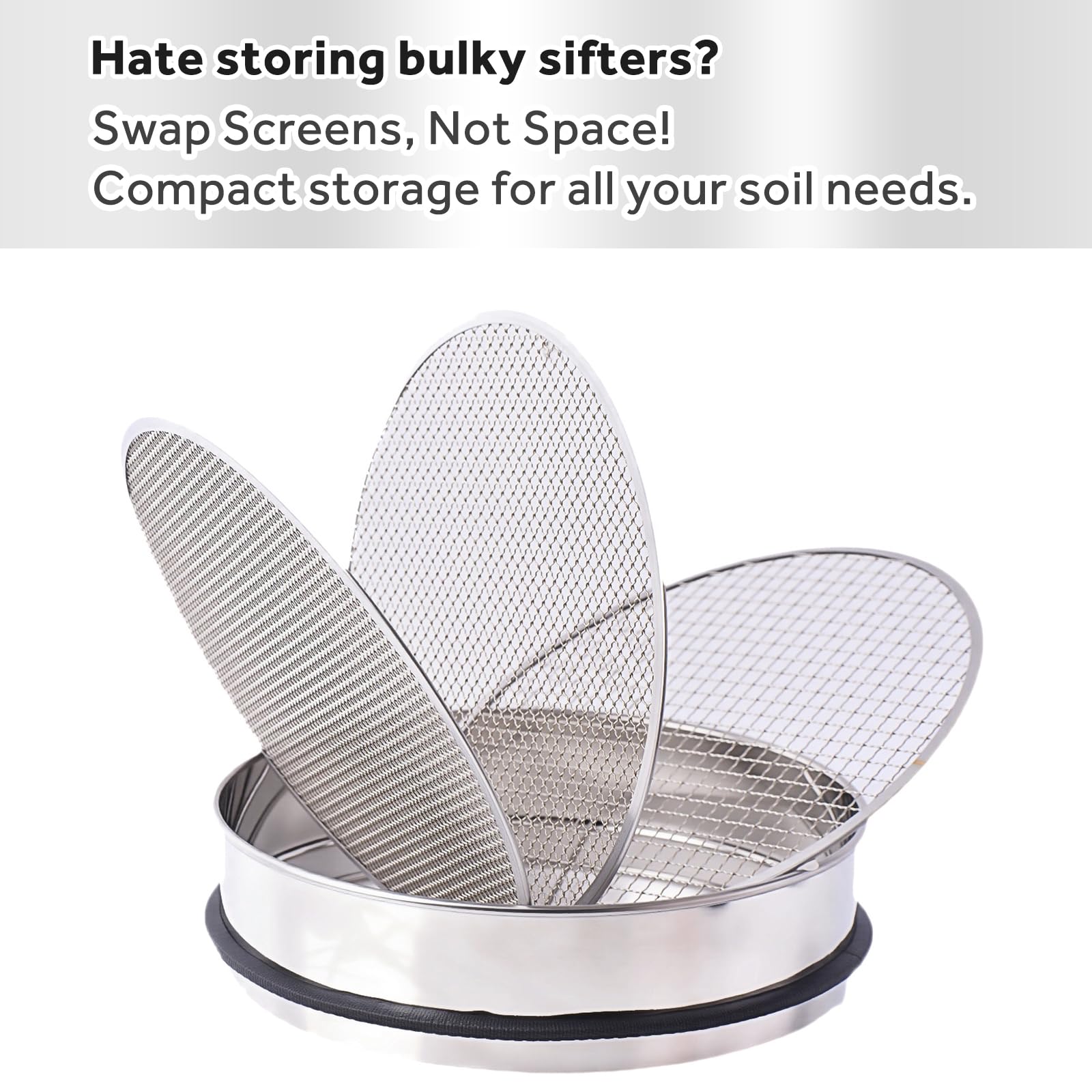 YYPTIEN interchangeable sieve 6mm for compost debris removal and sand refinement