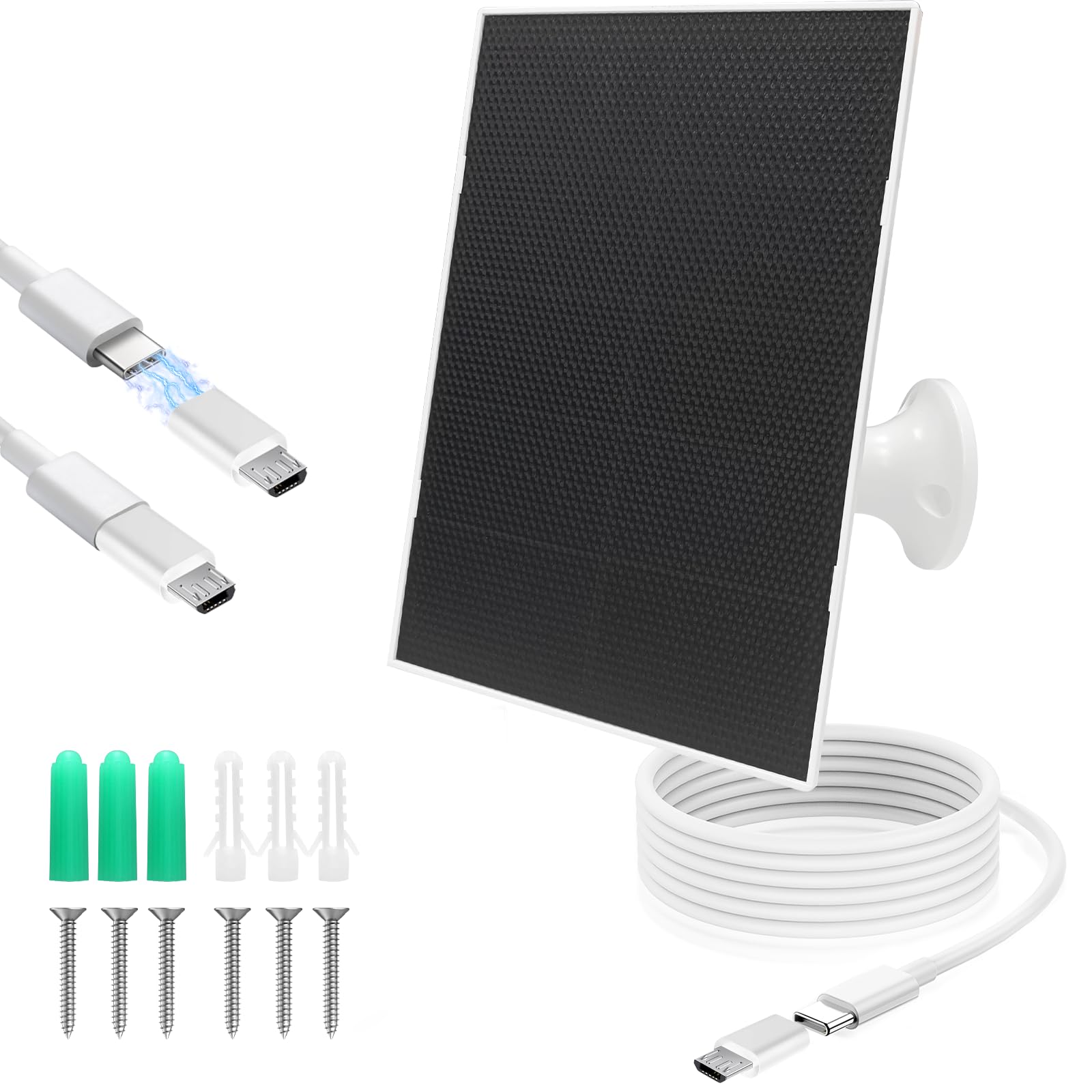 YYTDDUUU 4W solar panel mounted on camera for outdoor power reliability.