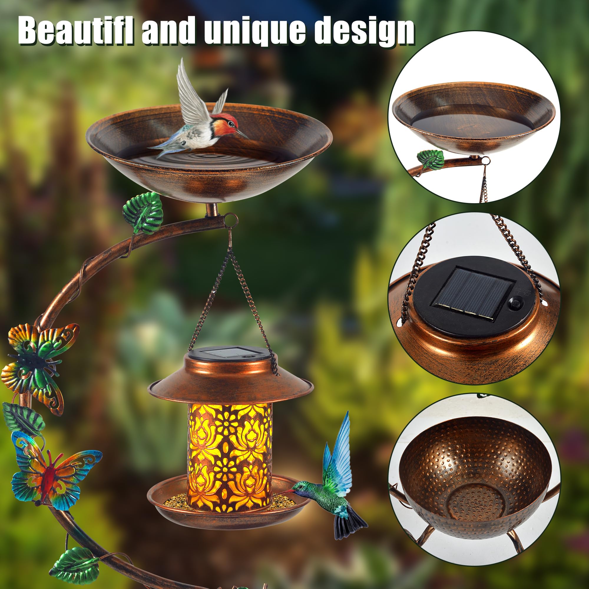 YYWMWM easy assembly metal birdbath for fast outdoor setup
