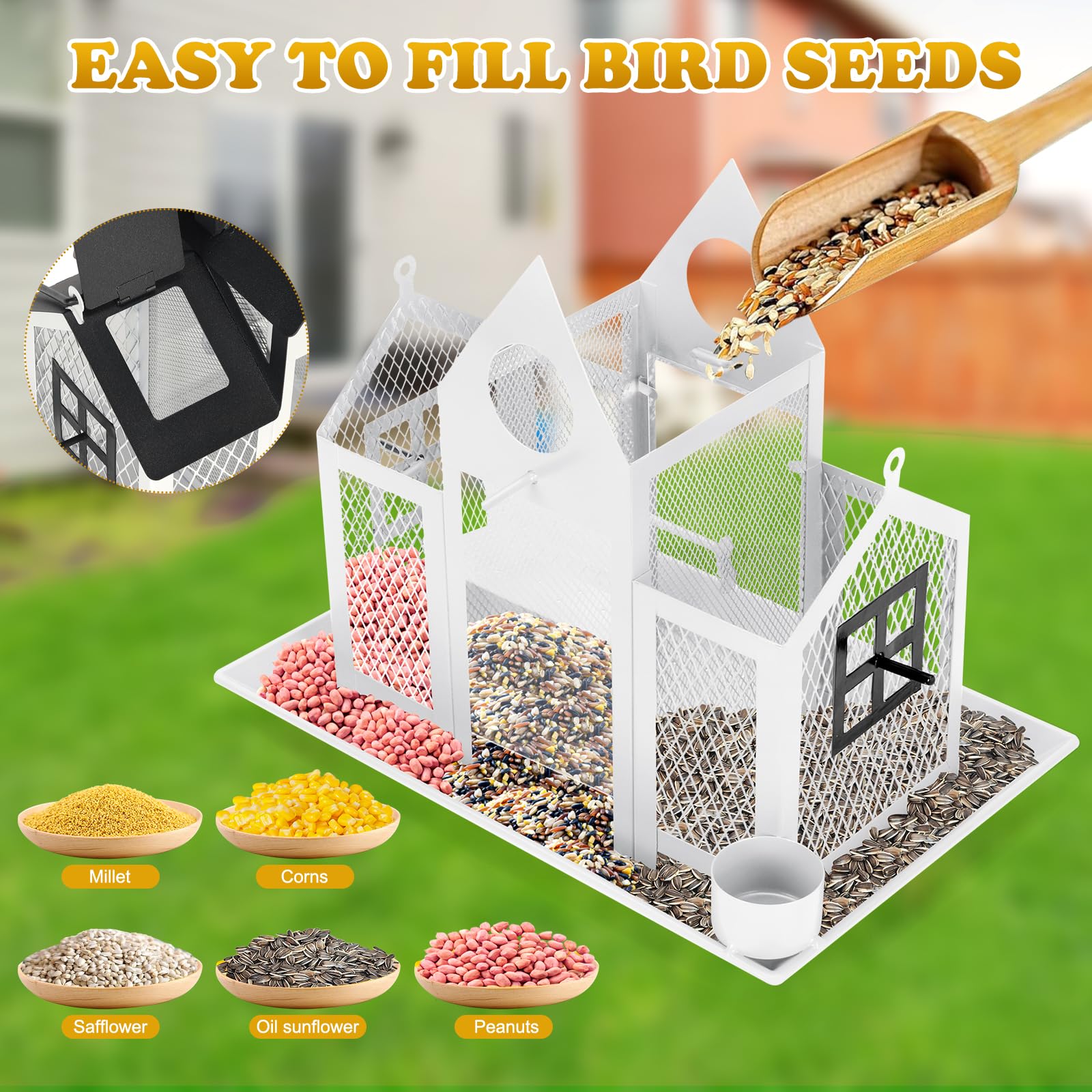 YYWMWM solar garden light integrated with bird house for evening ambiance