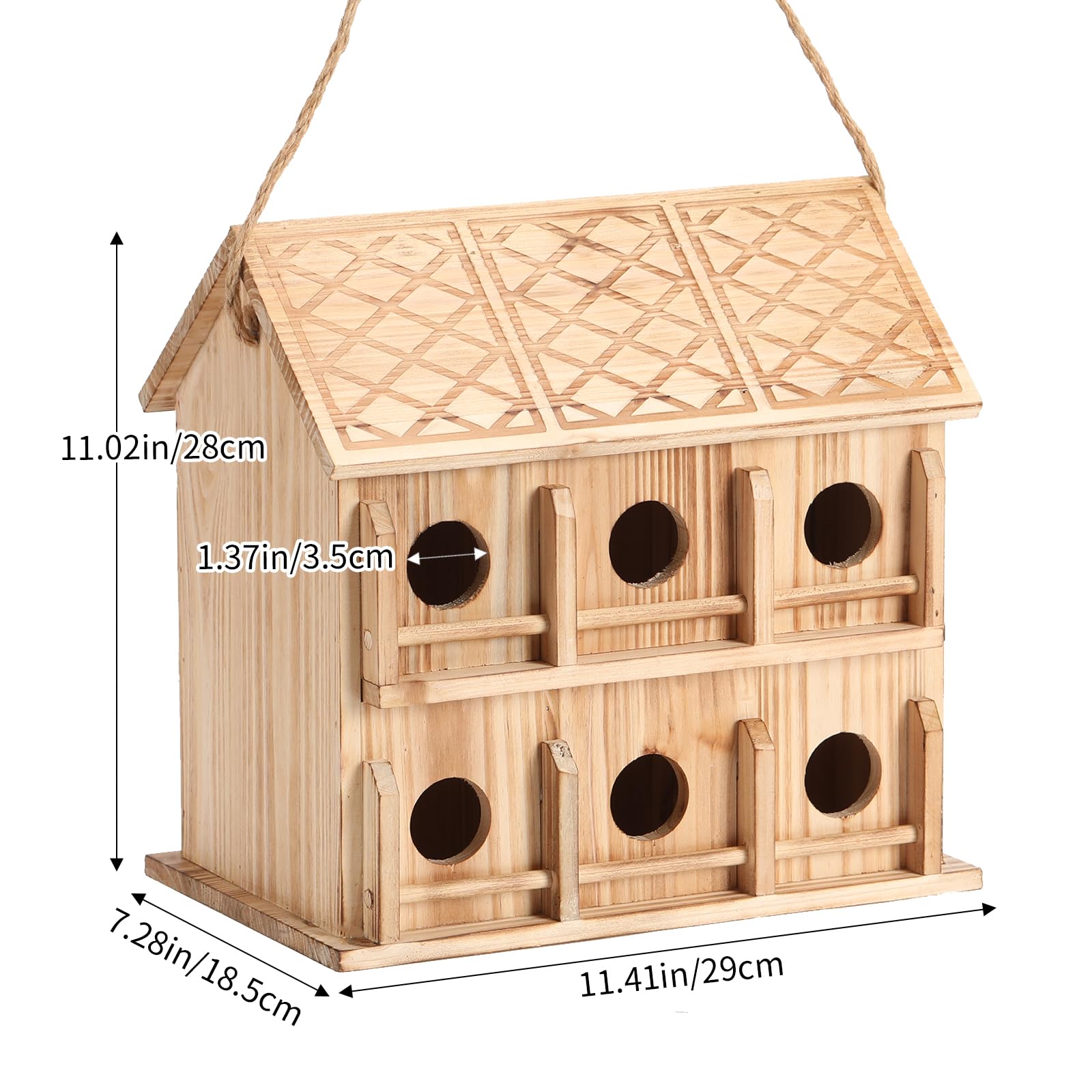 YYYUAN bird house with a sturdy back hook for easy hanging anywhere.