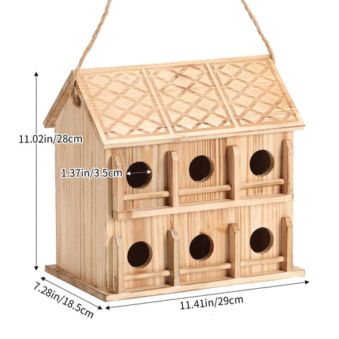 YYYUAN bird house with a sturdy back hook for easy hanging anywhere.