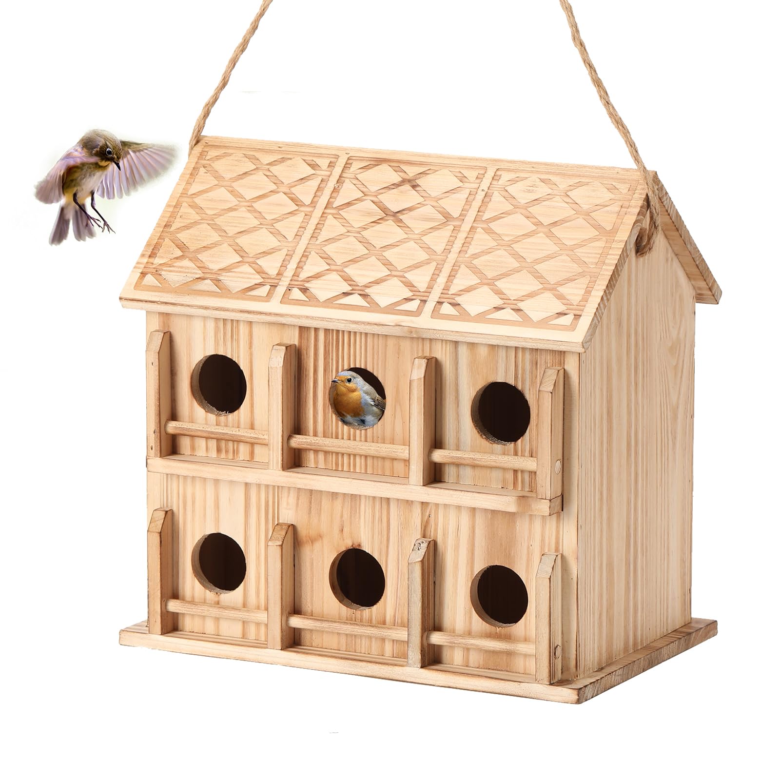 YYYUAN bird house attracts bluebirds and hummingbirds to your garden.