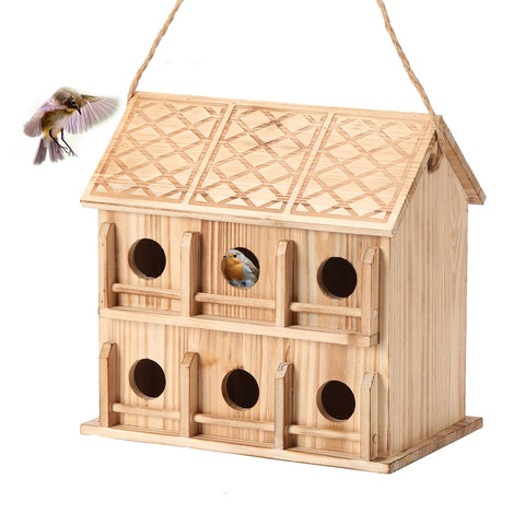 YYYUAN bird house attracts bluebirds and hummingbirds to your garden.