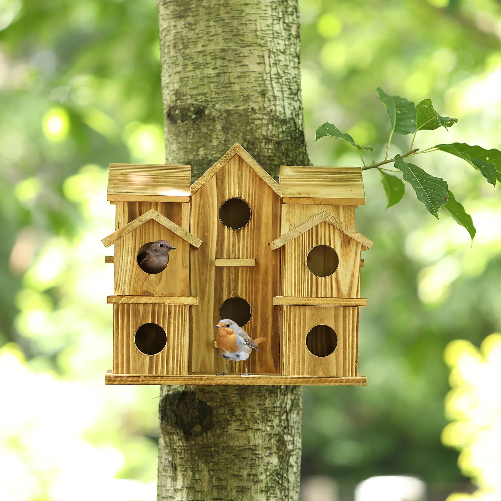 YYYUAN garden decor bird house adds color and life to a yard