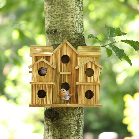 YYYUAN garden decor bird house adds color and life to a yard