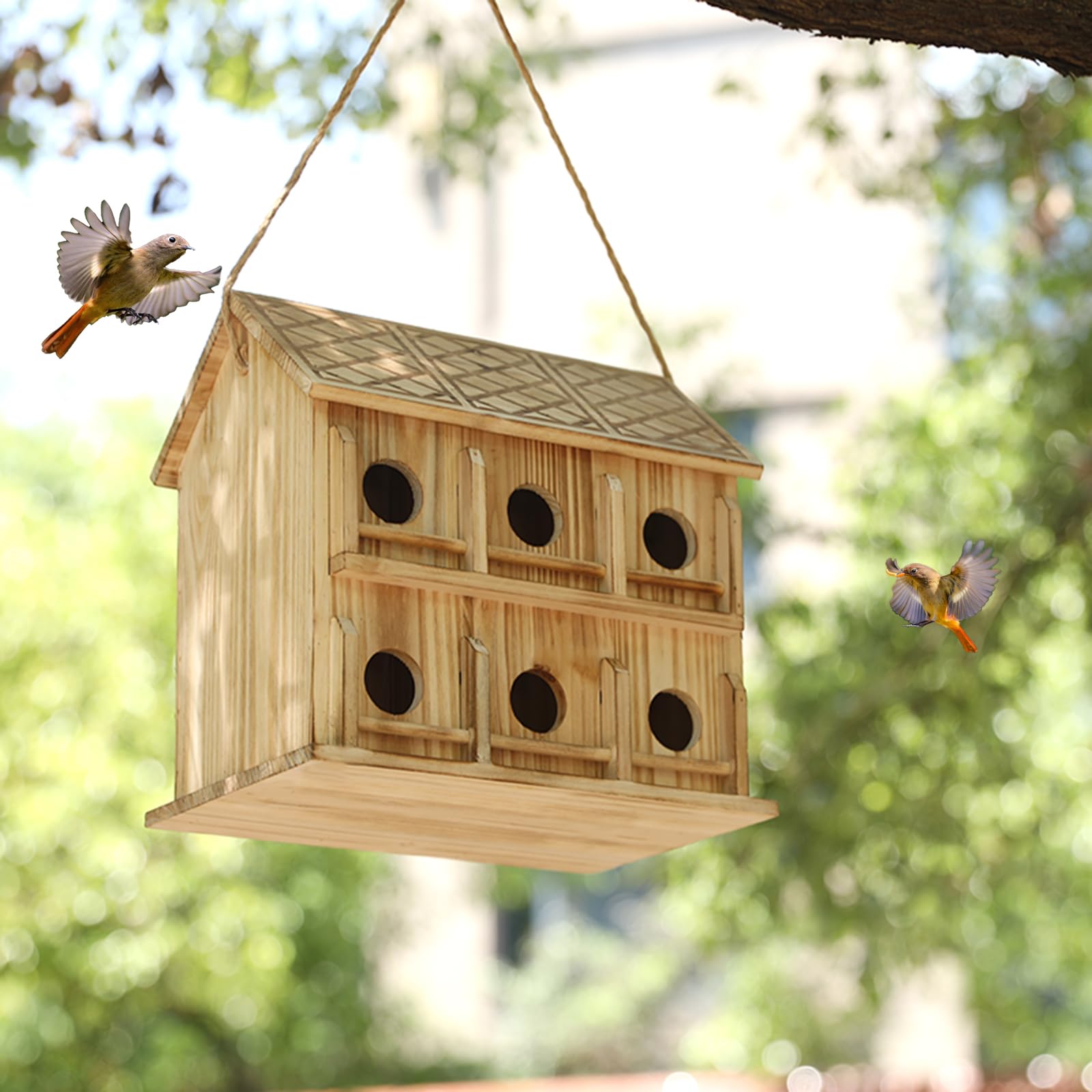 YYYUAN cedar wood finish blends naturally with your yard.