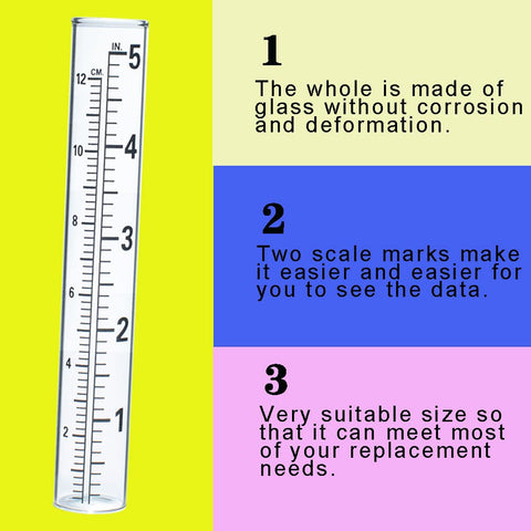 YZDTECH 8-pack 5-inch rain gauge tubes ready for easy replacements.