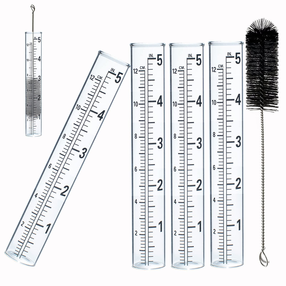 YZDTECH rain gauge glass replacement tube, five inch, for precise rainfall measurement.