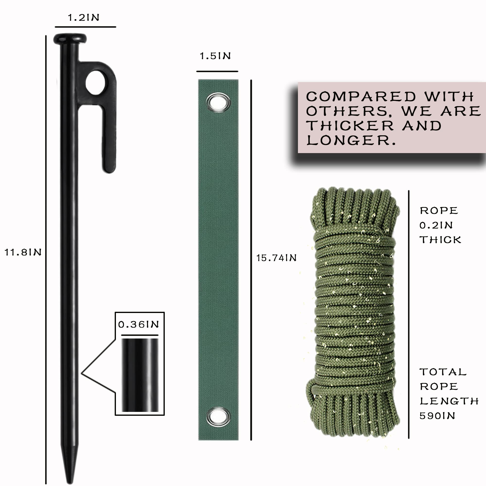 YZDTECH storm protection setup keeps trees upright in windy weather.