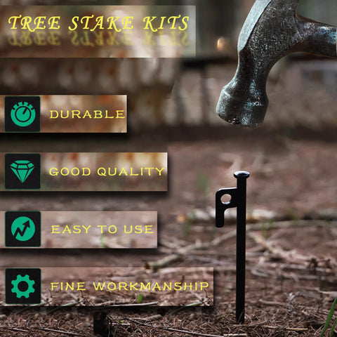 YZDTECH tree stake kit straps 15.8-inch keep trees secure and upright.