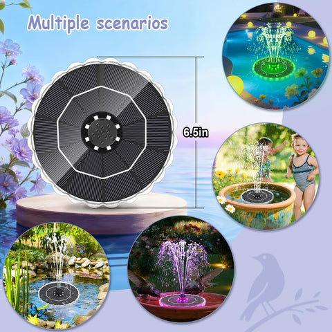 Yzert solar fountain lights automatically at night for ambient outdoor décor