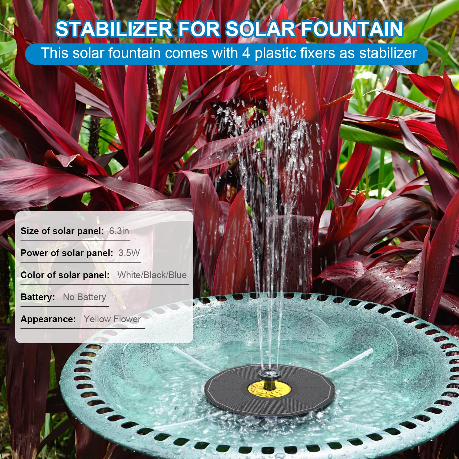 Yzert fixed devices keep the fountain steady, reducing spills during windy days.
