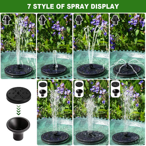 Yzert solar fountain anti-drift design keeps spray within the basin.