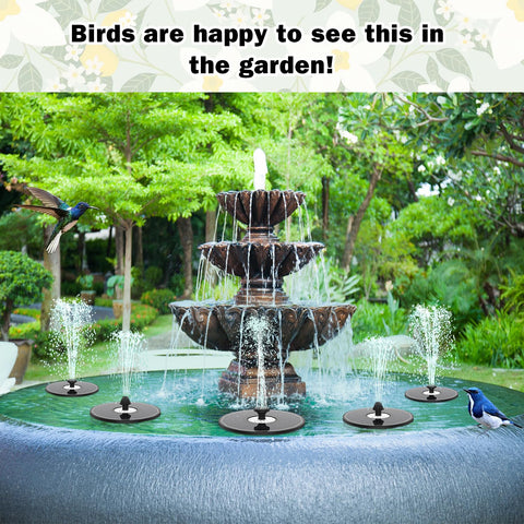 Yzert bird bath fountain assembly with fixed rods for stable outdoor spraying
