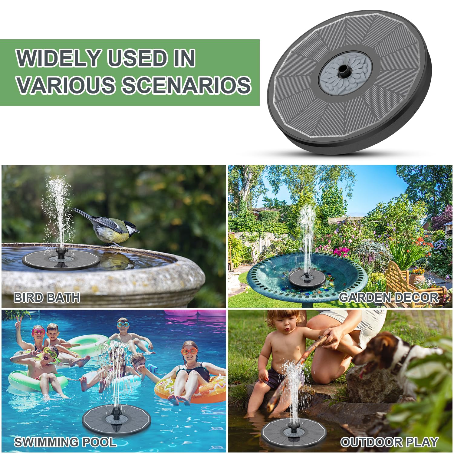Yzert bird bath setup shows inviting spray for birds.