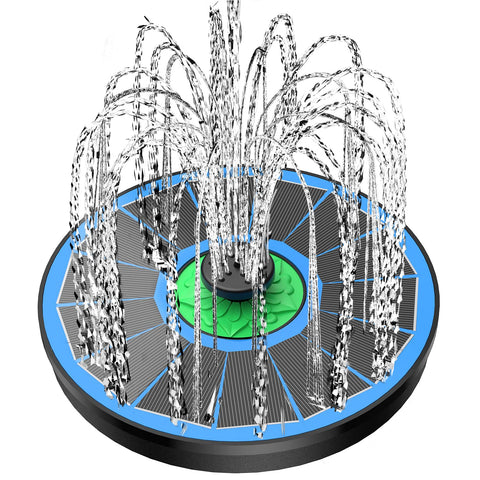 Yzert solar fountain with full glass panel for bird bath, enhancing visibility and efficiency