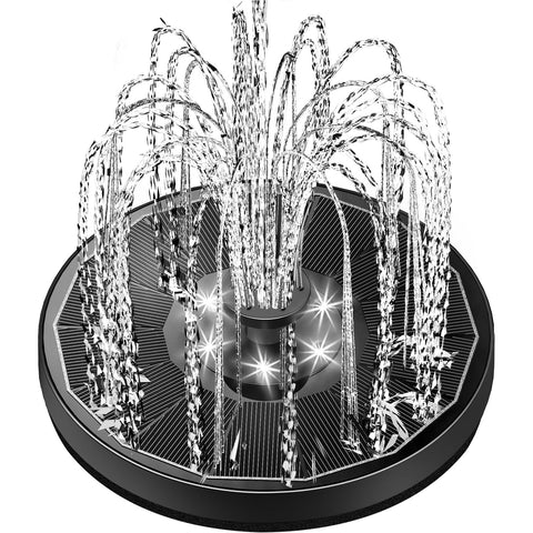 Yzert fountain with glass panel delivers efficient solar pumping and a clear spray