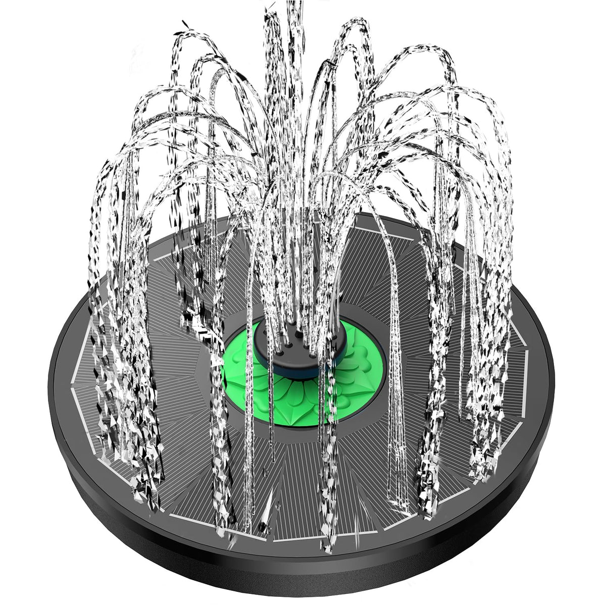 Yzert solar fountain glass-panel overview for stylish garden decoration.