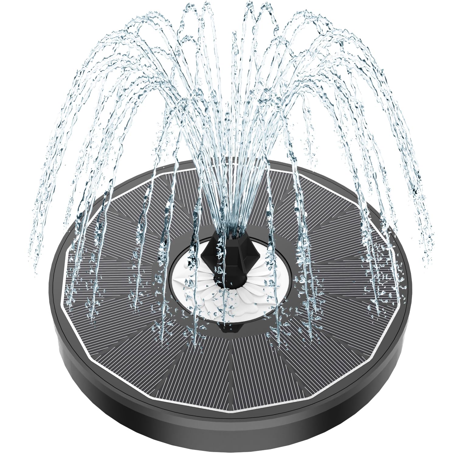 Yzert solar fountain with glass white flower panel for vivid sunlight display