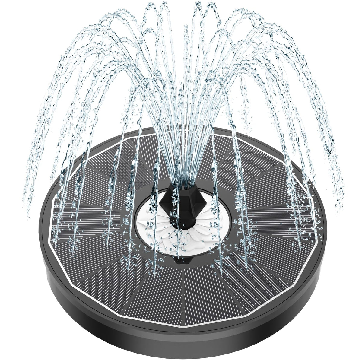 Yzert solar fountain with glass white flower panel for vivid sunlight display