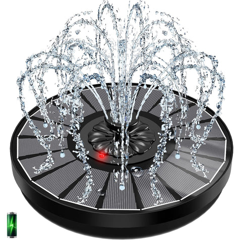 Yzert Solar Fountain indicator light shows battery status during sun exposure