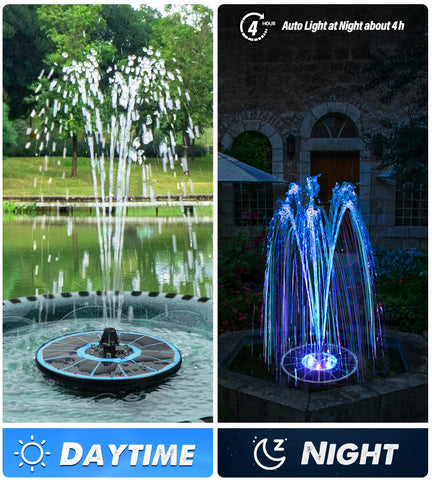 Yzert ready-to-use floating fountain for garden and pond.